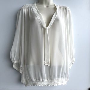 Sheer Ivory Blouse Size L